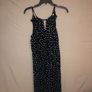 Blue and white jumpsuit